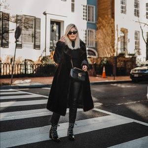 faux fur coat long length, worn only once.